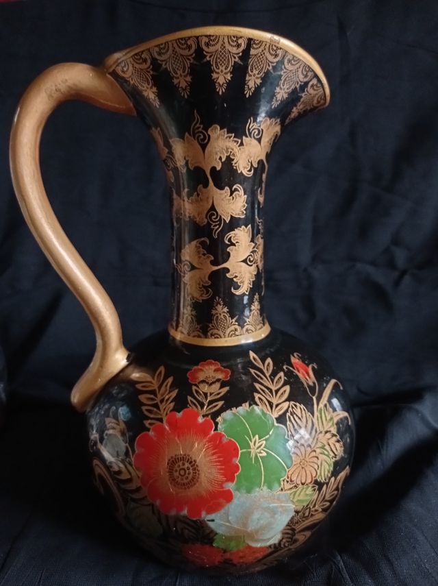 JARRON DE CERAMICA / DE CORTE ORIENTAL / PINTADO A