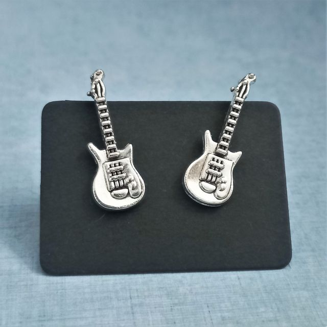 Pendientes de mini guitarra eléctrica de metal