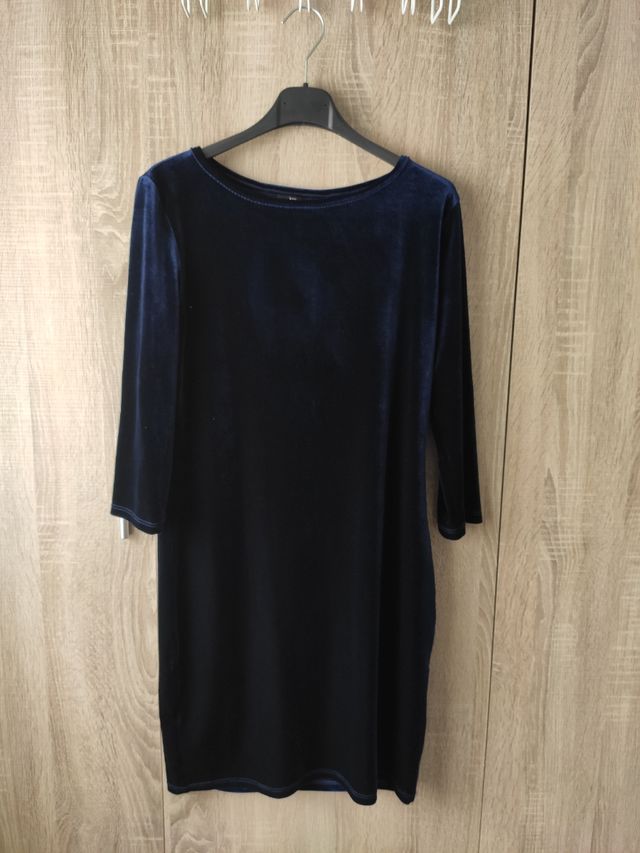 Vestido  terciopelo azul de Venca | talla M
