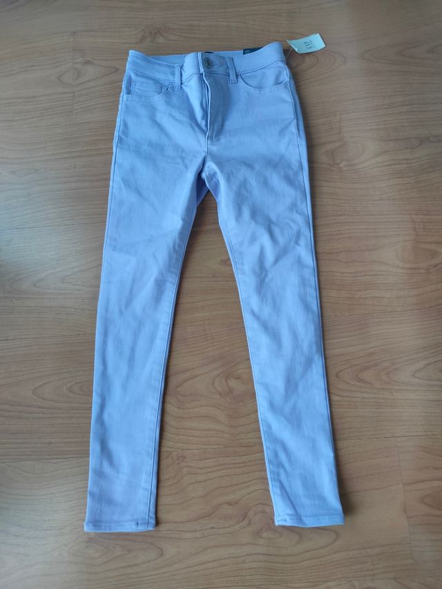 pantalón denim pitillo de niña lila gap 7 años
