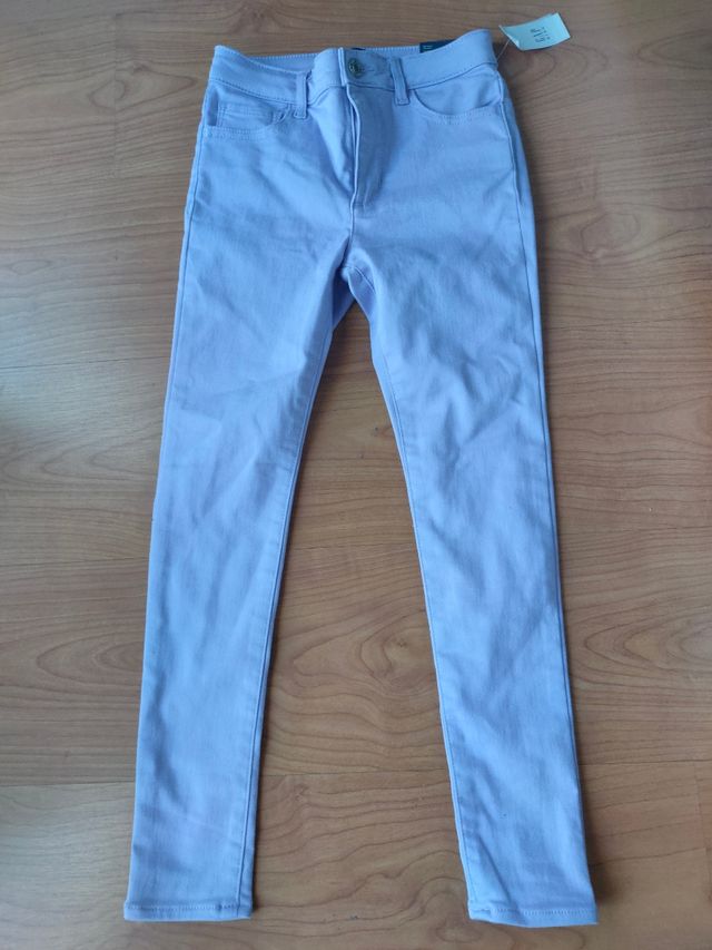 pantalón denim pitillo de niña lila gap 7 años