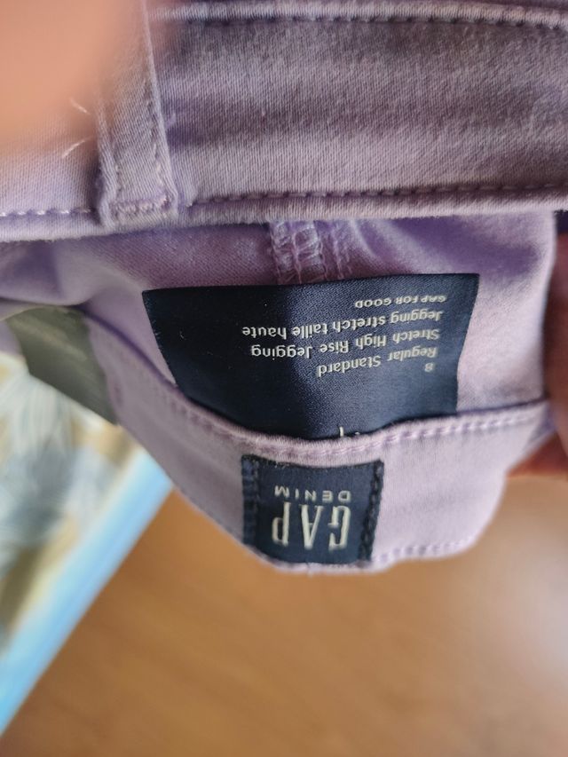 pantalón denim pitillo de niña lila gap 7 años