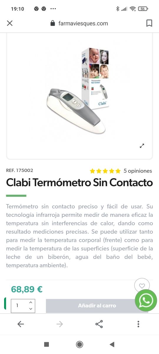 termómetro sin contacto