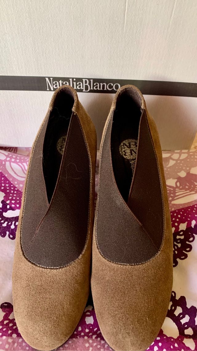 Zapatos Natalia Blanco Tacón Goma - talla 37