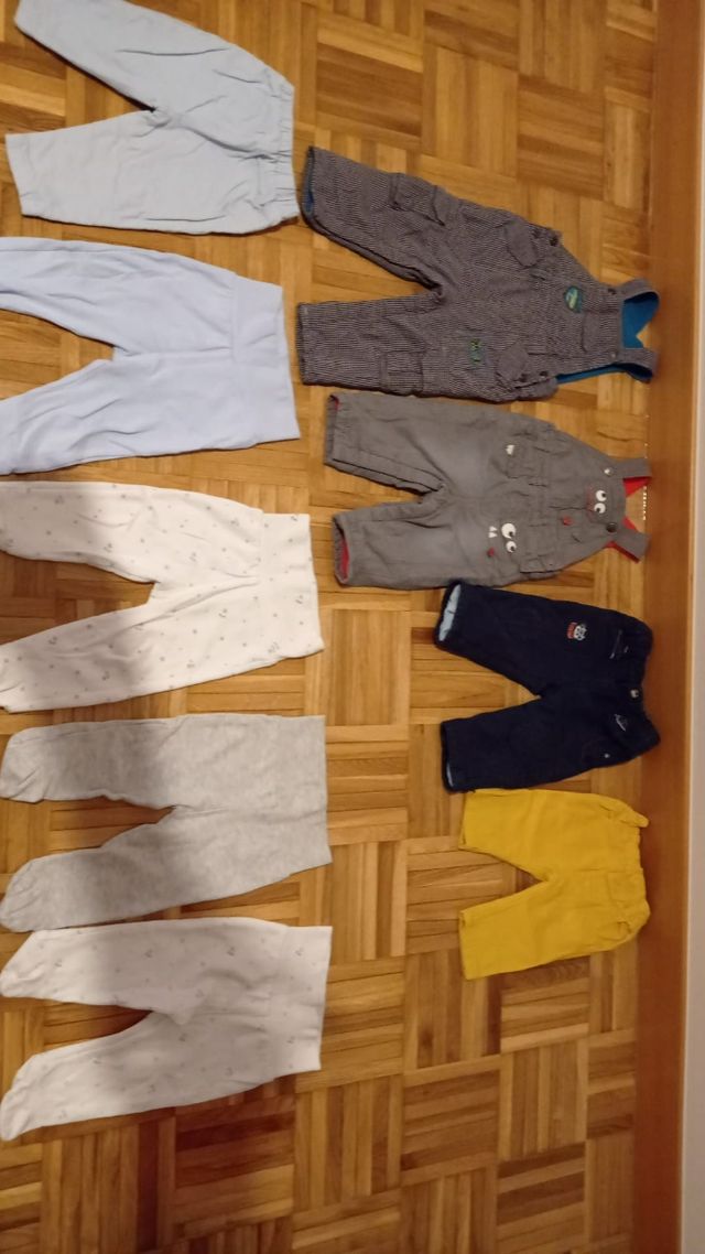 Lote pantalones y petos bebé 3 a 6 meses