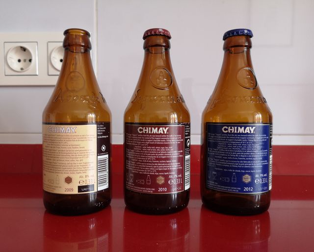 Colección de 3 botellines Chimay Pères Trappistes
