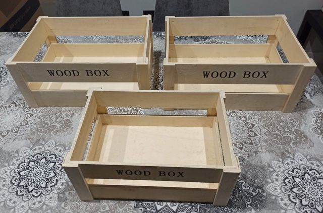 Cajas Madera Decoración en 3 Tamaños