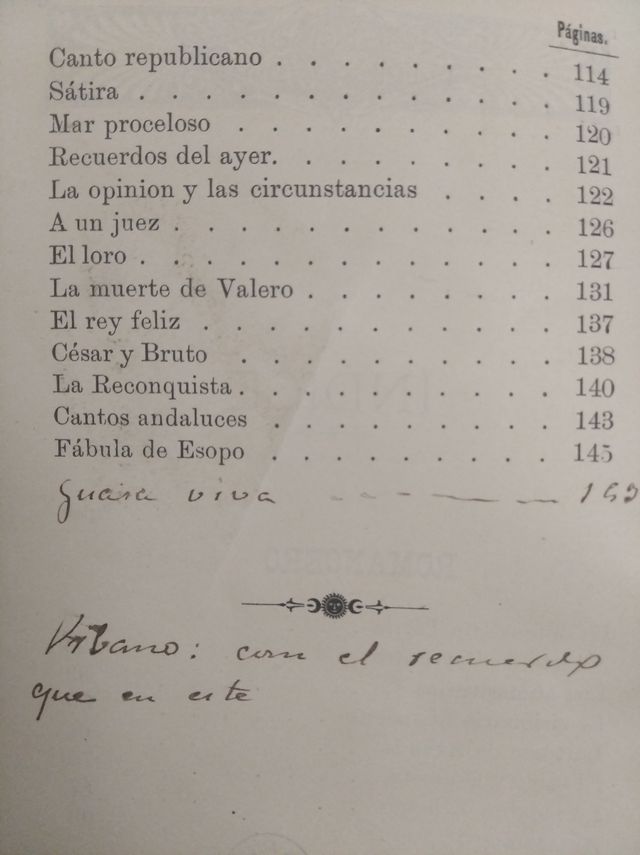 UNICO e dedicato! 1890 Romancero Ramon Urbano