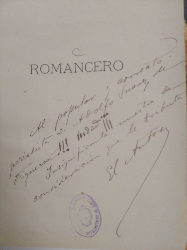UNICO e dedicato! 1890 Romancero Ramon Urbano