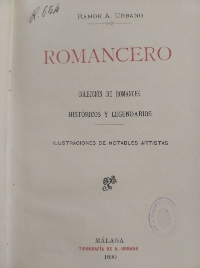 UNICO e dedicato! 1890 Romancero Ramon Urbano