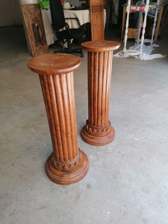 Columnas de olivera macizas antiguas 