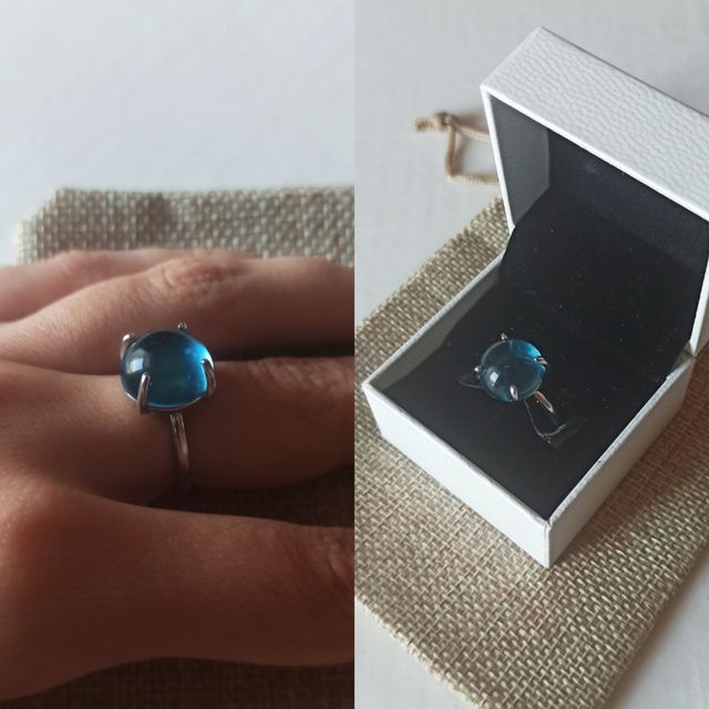 Anillo acero y cristal