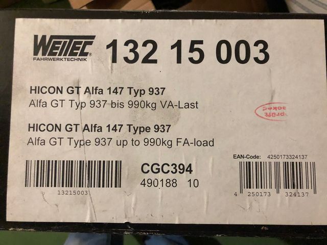 Suspension roscada alfa 147/gt/156