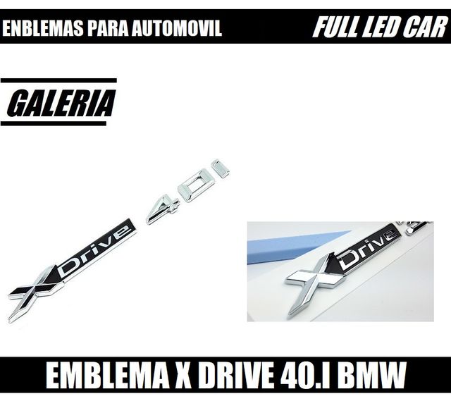EMBLEMA 3D X DRIVE 40i PARA BMW PEGATINA CROMADA
