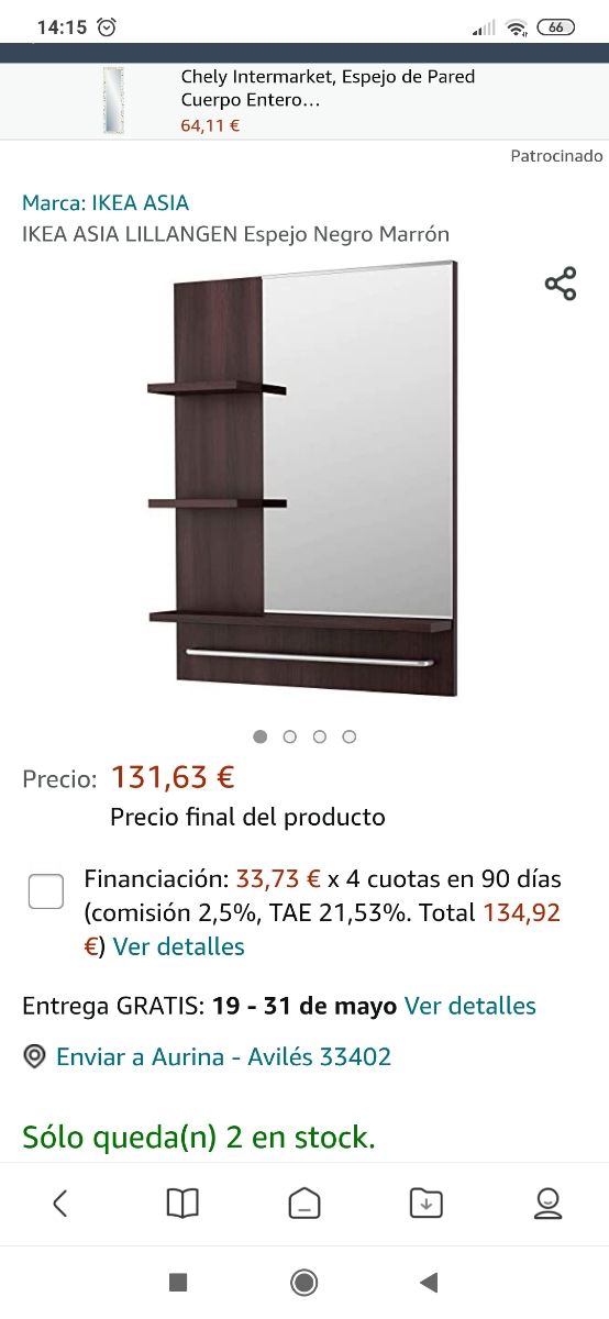 Armario y espejo baño de segunda mano por 18 € en La Estrada en WALLAPOP