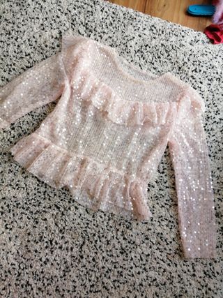 Blusa lentejuelas ZARA de segunda mano - GoTrendier