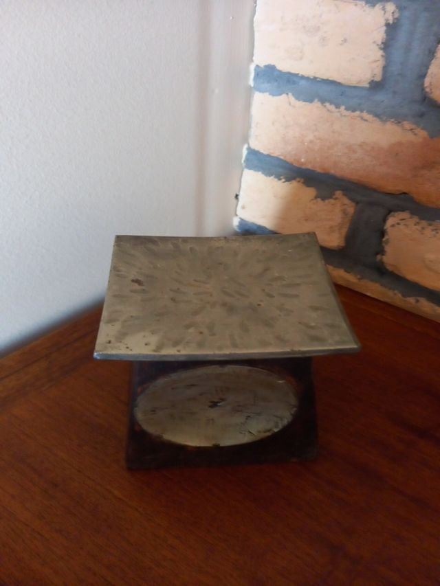 porta velas Portico antiguo madera y acero