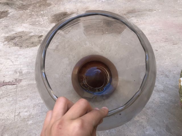 Jarrón de cristal redondo