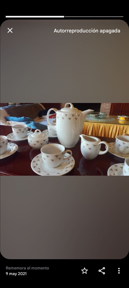 Conjunto de café cerâmico decorado