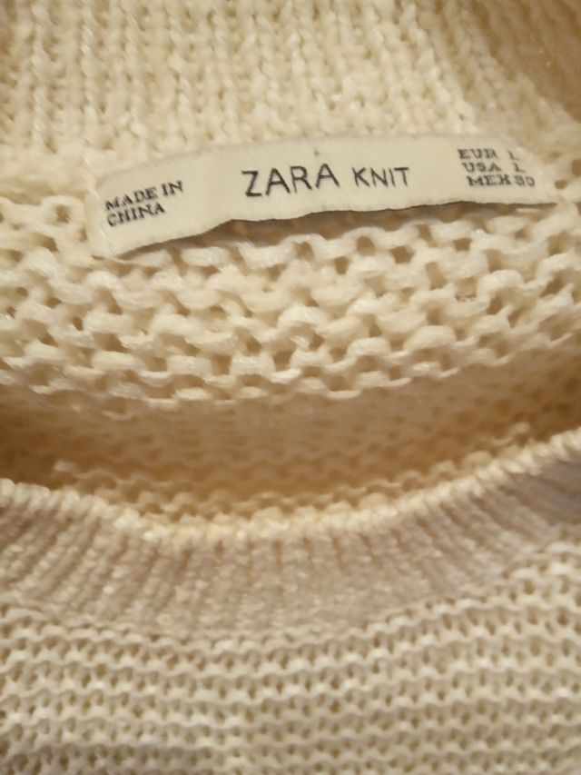 Jersey punto verano crema Zara M/L