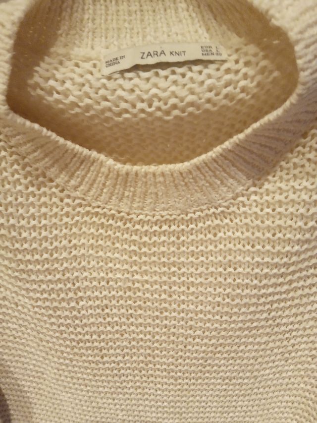 Jersey punto verano crema Zara M/L