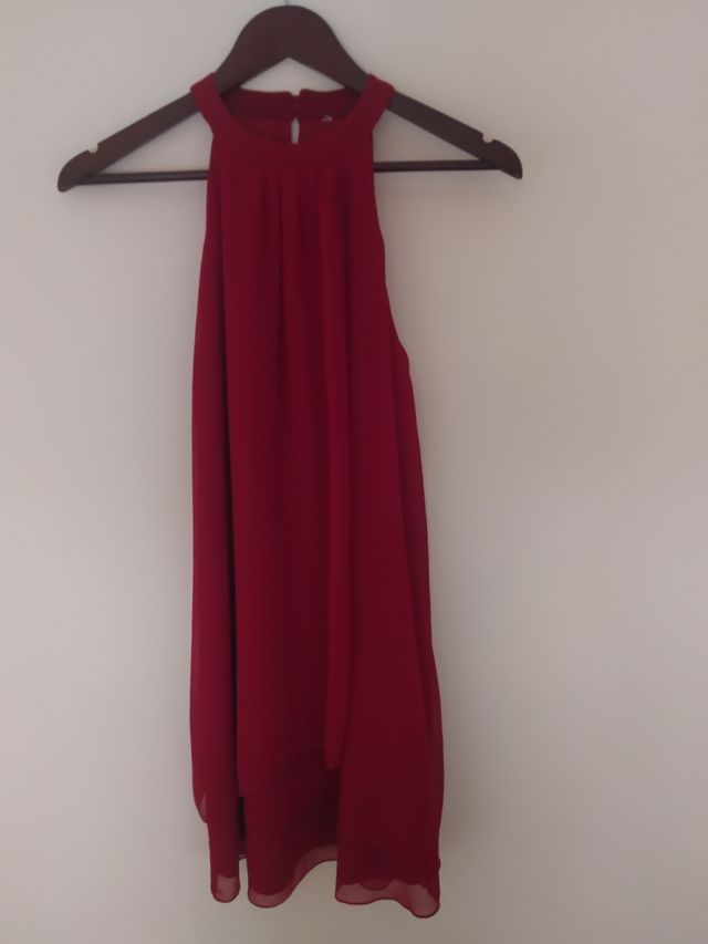 Vestido de gasa Burdeos