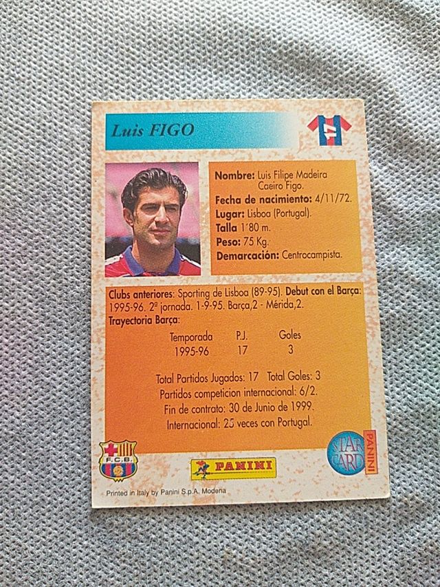 065 65 luis figo fc barcelona las fichas de la - Acheter