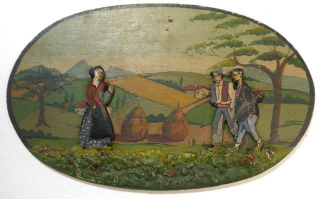 PINTURA TRADICIONAL VASCA ANTIGUA - AÑOS 20 sg. XX