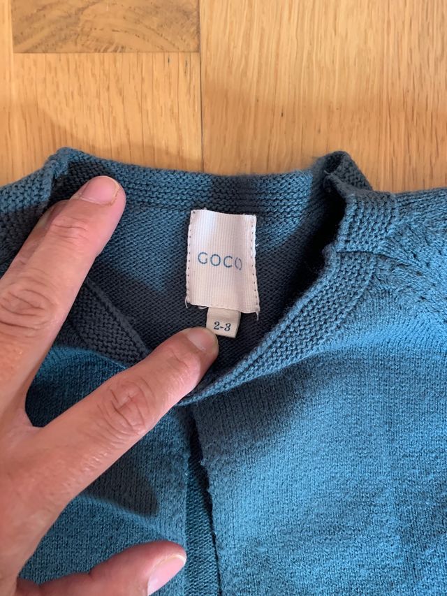 Chaqueta color azul verdoso Gocco 2-3 años