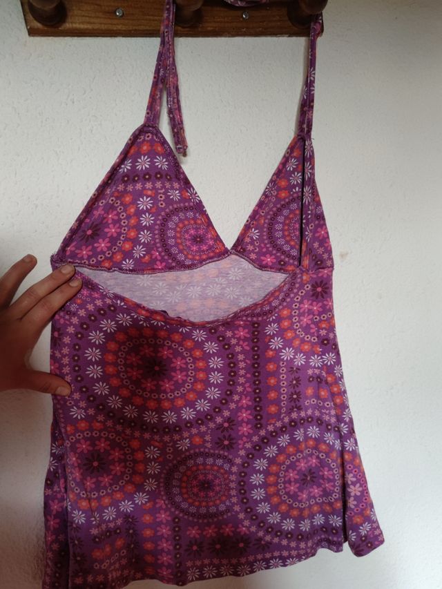 Camiseta/top para atar al cuello L