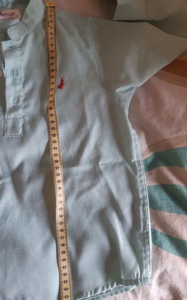 camisa niño verde turquesa talla 5