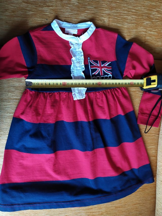 Vestido azúl y rojo Gocco T-3