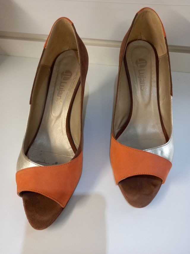 Zapatos Lujáns Marron/Naranja/Dorado