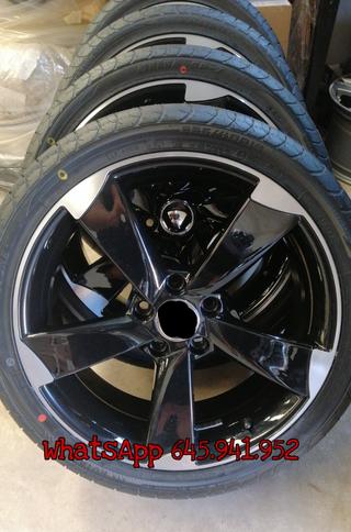 kit 4 llantas rotor 18 NEGRA PULIDA