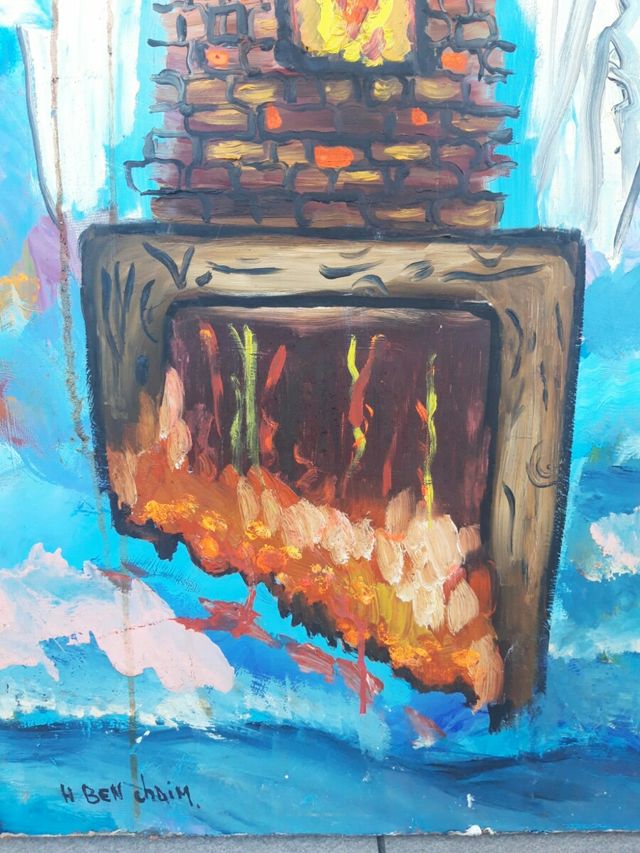 Pintura al óleo Herschel Ben Haim (1938-2012)