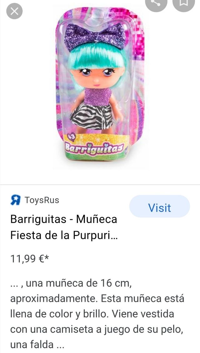 Barriguitas Purpurina. Nueva
