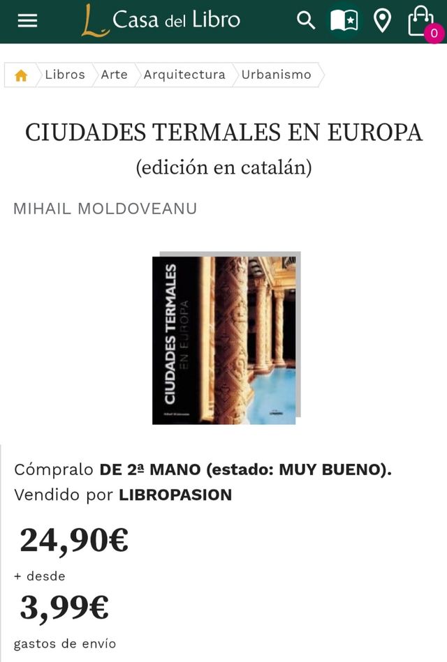 Libro " Ciudades termales en Europa".