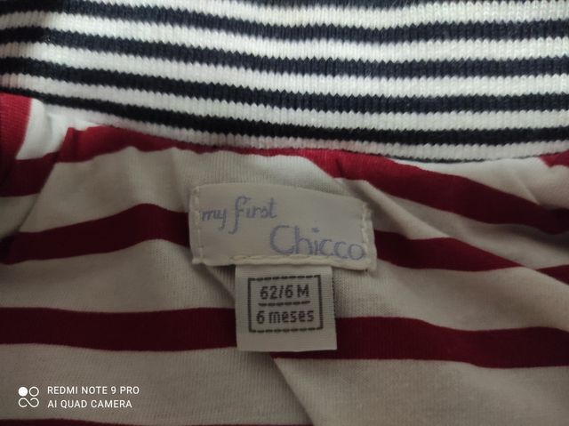 Chaqueta fina niño Chicco, talla 6 meses.