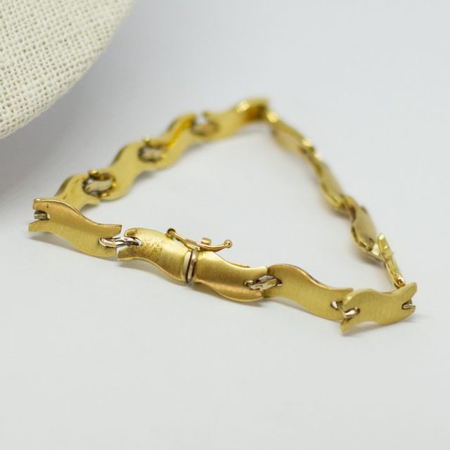 Conjunto bicolor Princesa con circonitas, oro 18K