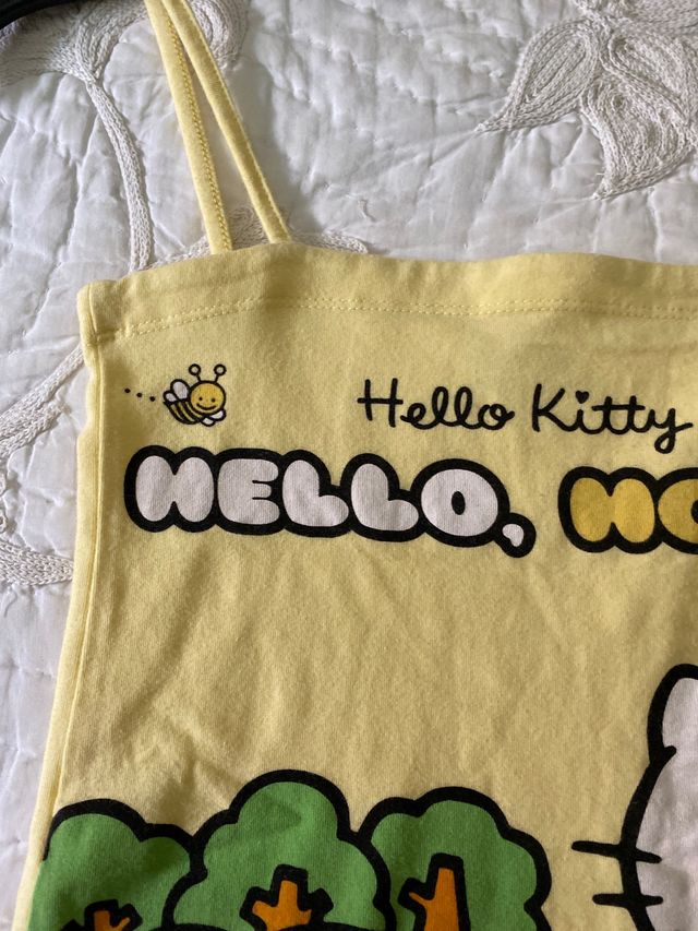 Camiseta Hello Kitty amarilla tirantes t-XS Oysho