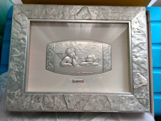 cuadro ángeles de Rafael en plata