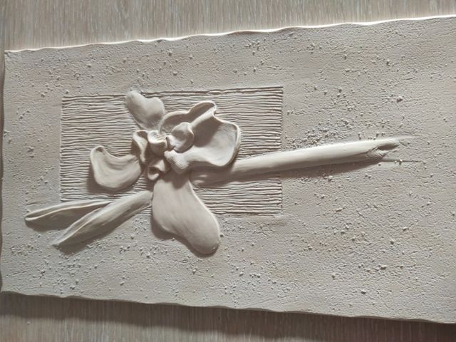 cuadro de flor marmolina