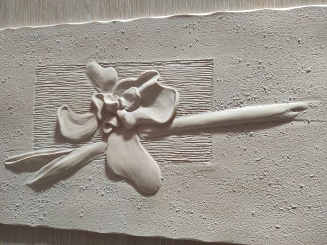 cuadro de flor marmolina