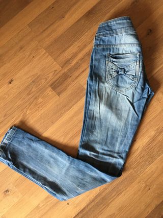 Jeans Mujer | Bershka Jeans 90'S Cut Out Bicolor Azul Claro - Bellavista