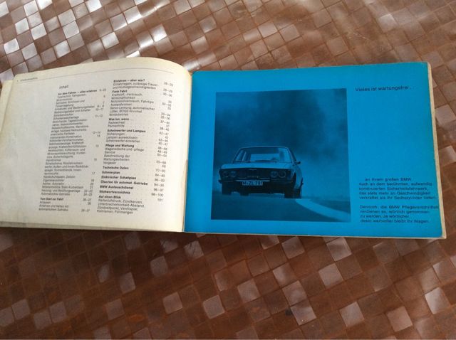 bmw e3 2500, e9, manual de uso y entretenimiento