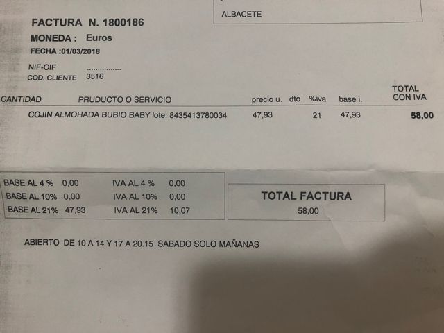 Cojín postural cabeza bebé