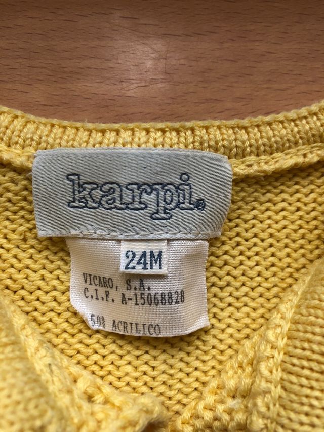 Chaqueta amarilla mostaza de punto 24 meses Karpi