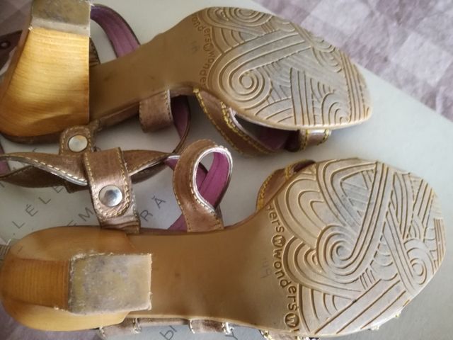 Sandalias Wonders de piel color marrón-kaki nº