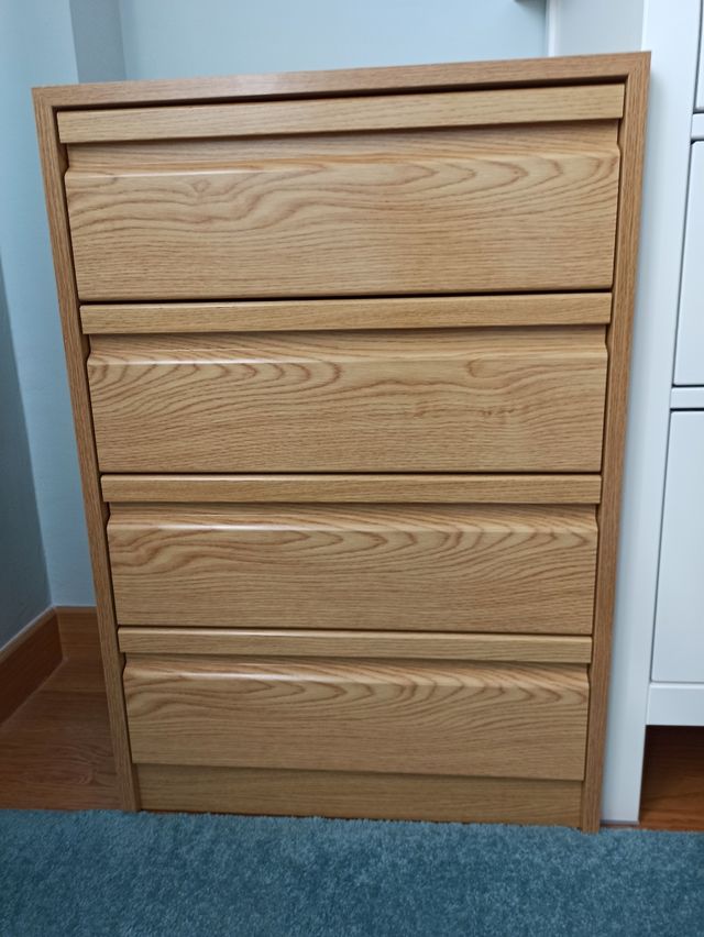 Cajonera 4 cajones roble 72x50x50cm de segunda mano por 30 € en Madrid