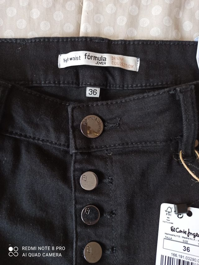 Pantalon negro talla 36 flare formula joven